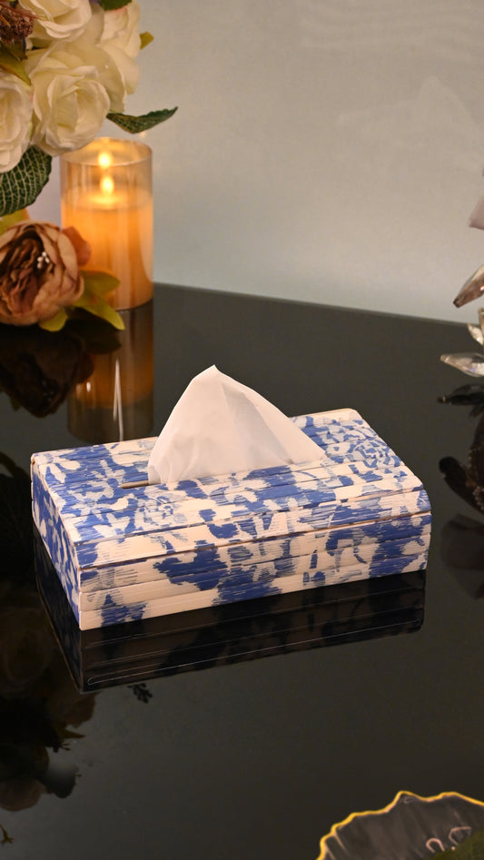 Floral Blue: Flexi Sleek Tissue Box