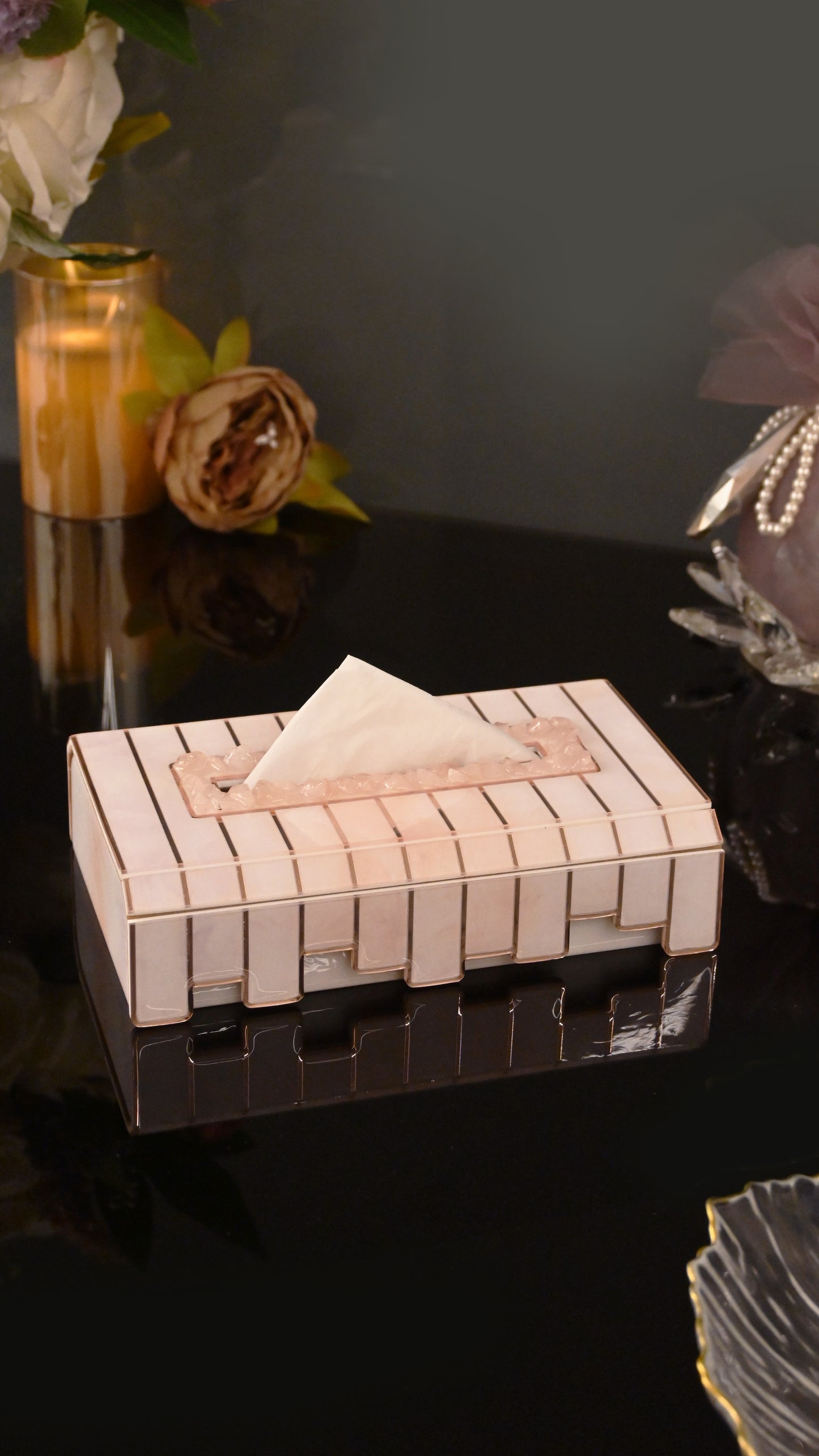 High-Low Stones Pink: Flexi Sleek Tissue Box