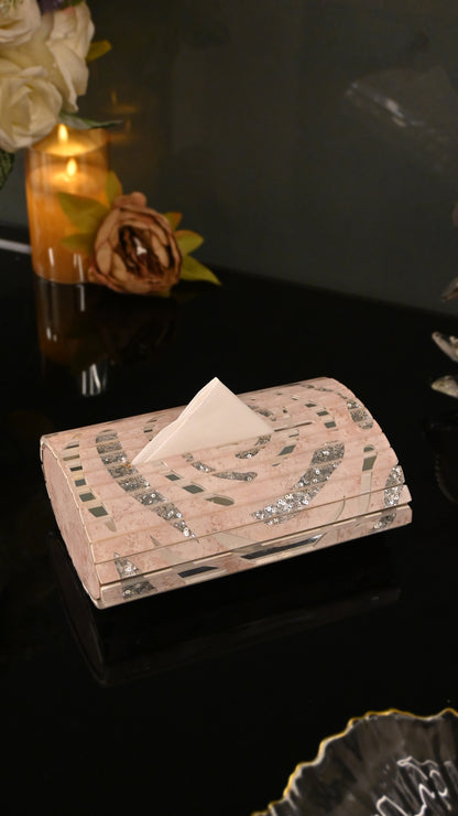 Lotus & Rosette Peach: Flexi Oval Tissue Box