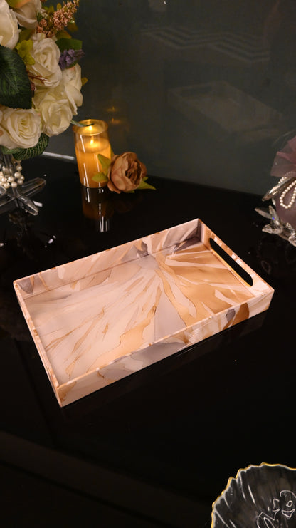 Golden Bloom: Medium 4 Wall Tray