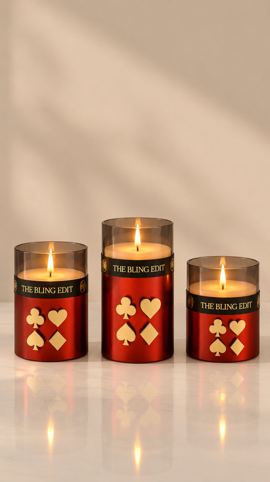 Games Night: Red Pillar Candle (Set of 3)