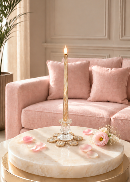 Metallic Silver: Flora Candle Stand