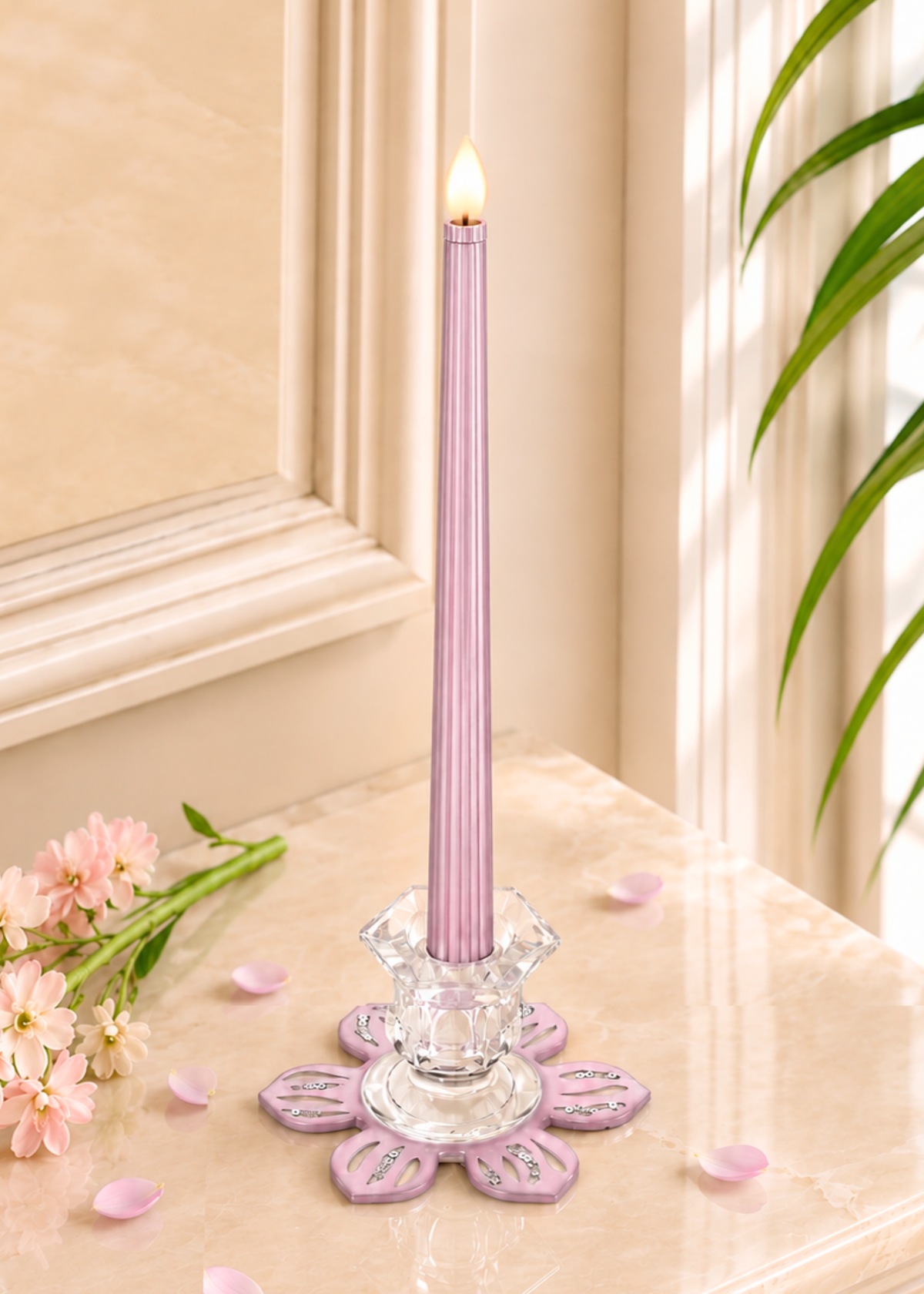 Metallic Lilac: Flora Candle Stand