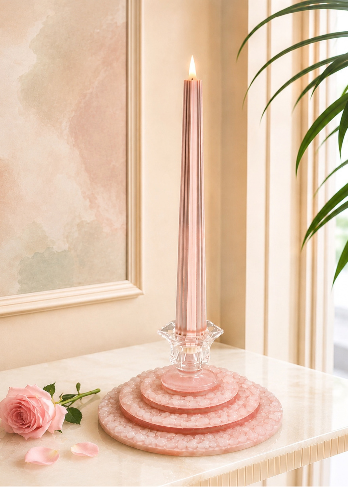 Pink Stones: Stepstone Candle Stand