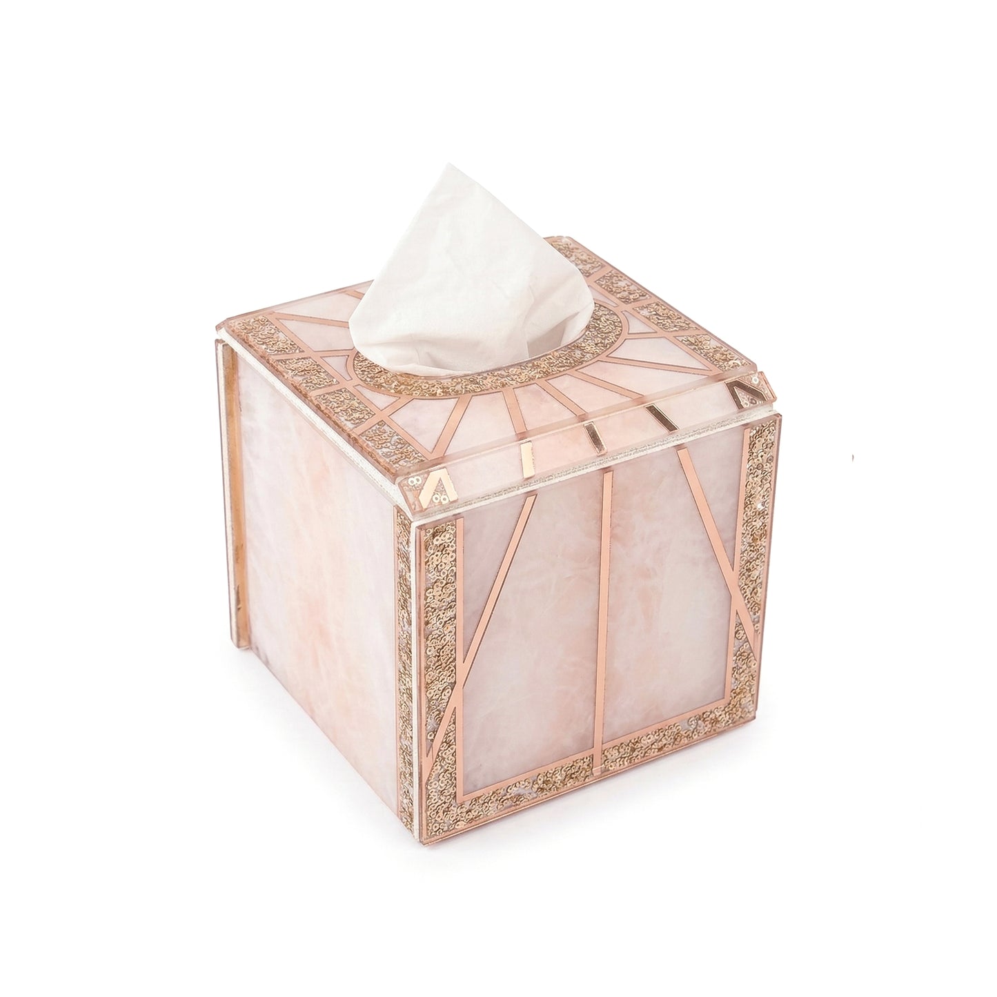 Daisy Rose Gold: Square Tissue Box