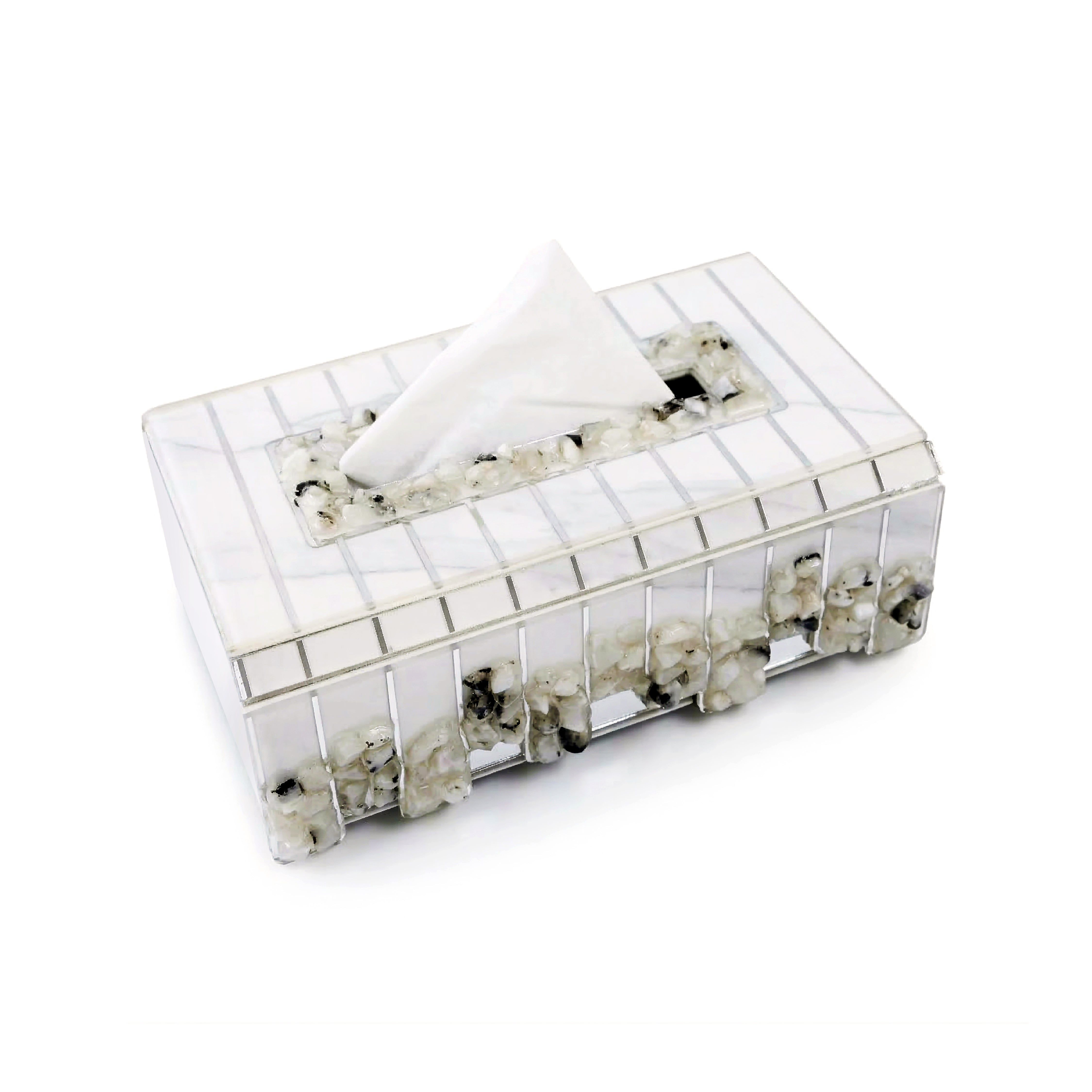 Rose Stones White: Tissue Box – The Bling Edit