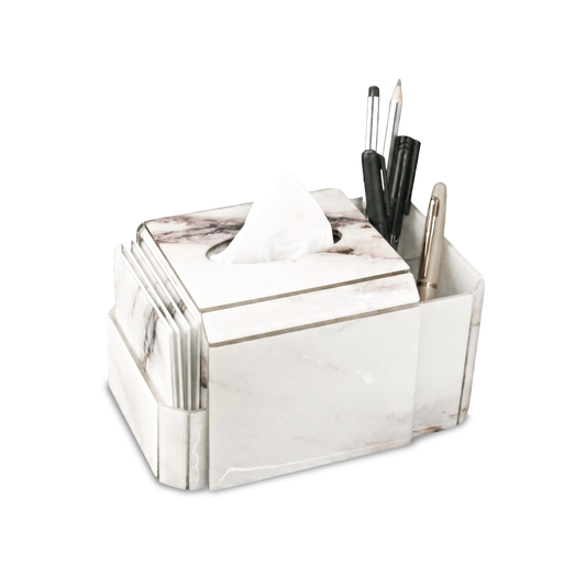 Italian Marble: Tissue Box Organiser