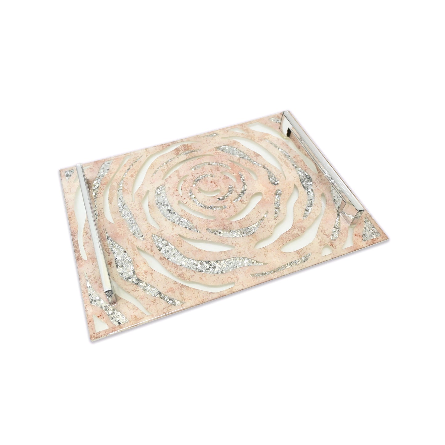 Lotus & Rosette Peach: Rectangular Tray