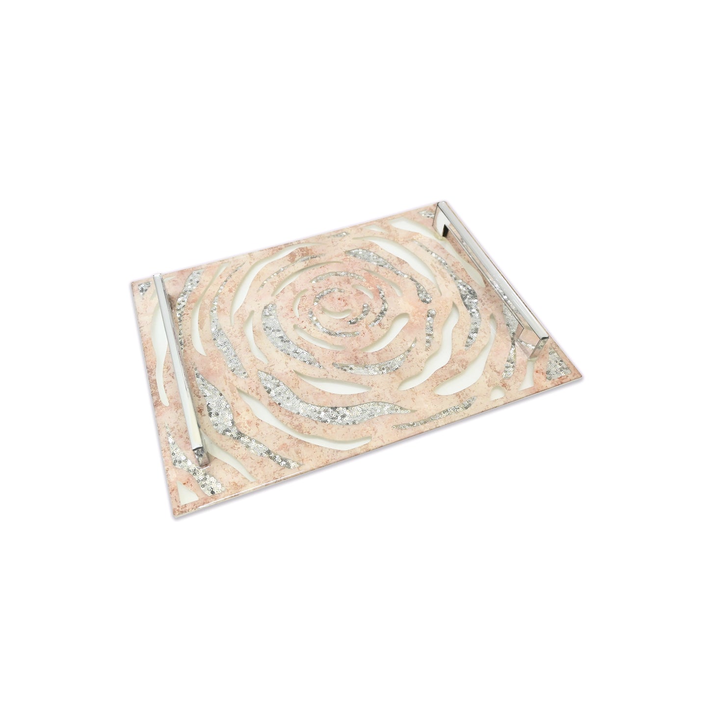 Lotus & Rosette Peach: Rectangular Tray