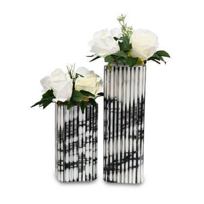 Fluted Marble White: Flexi Vase