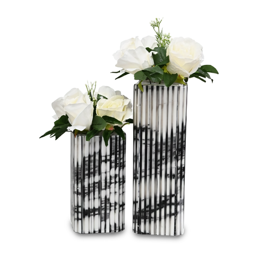 Fluted Marble White: Flexi Vase