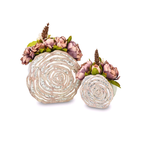 Lotus & Rosette Peach: 10" Vase