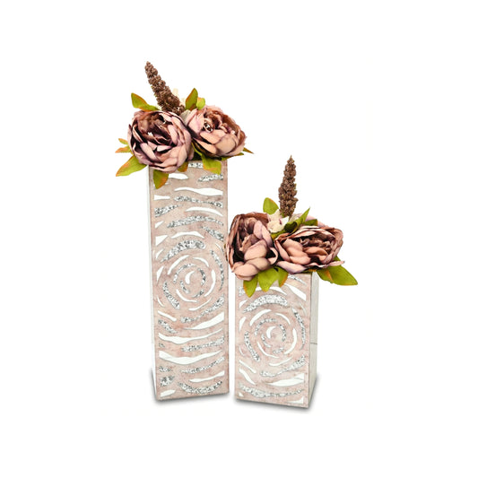 Lotus & Rosette Peach: Long Vase