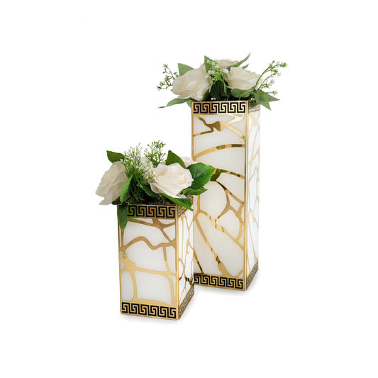 Broken Tree Black White Gold: Vase