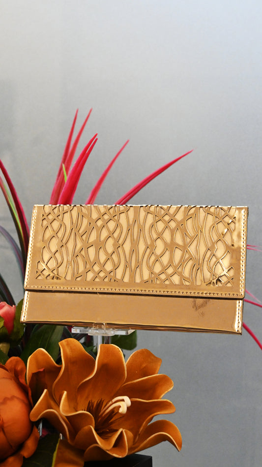 Mirage: Golden PU Clutch