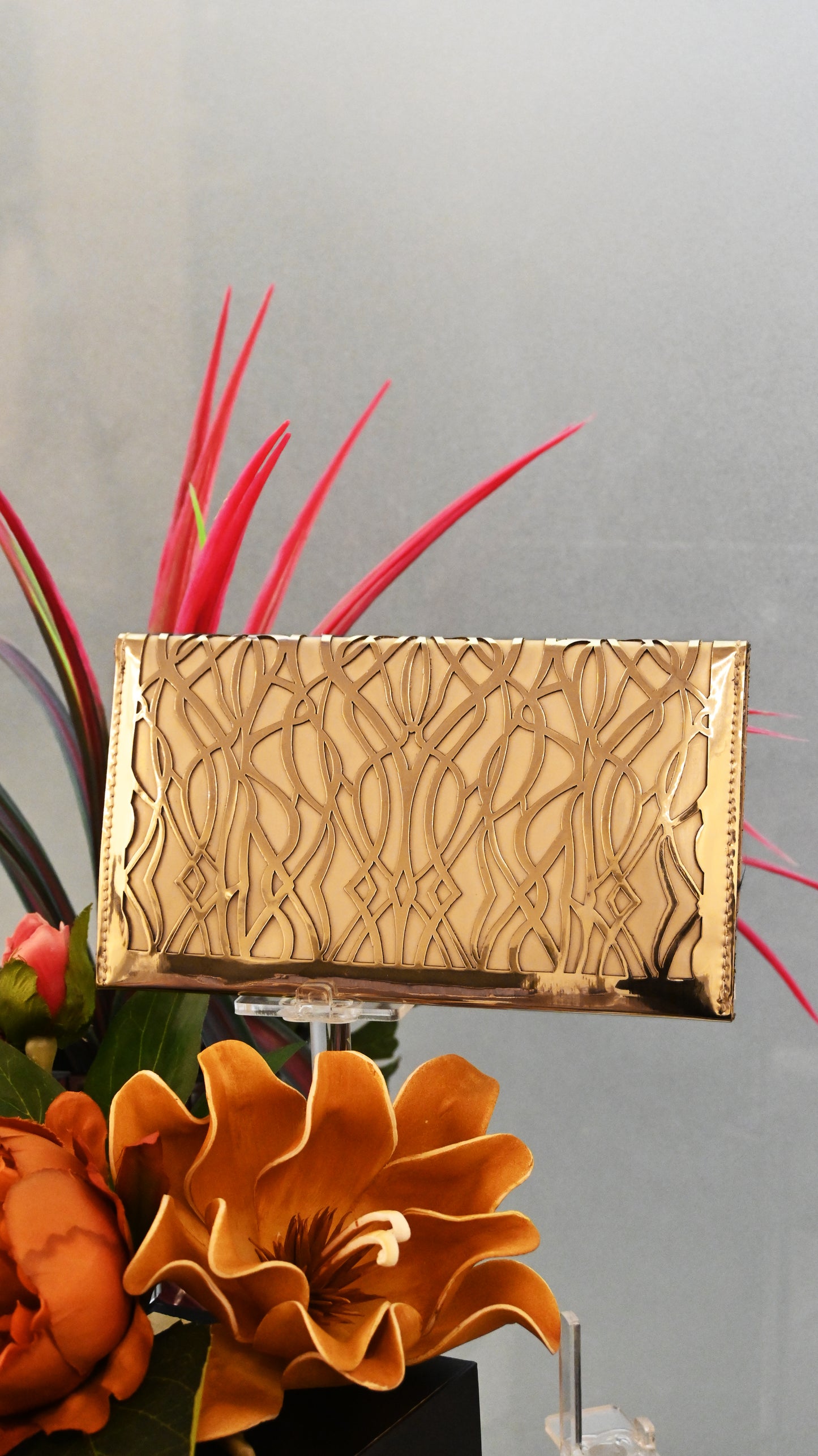 Mirage: Golden PU Clutch