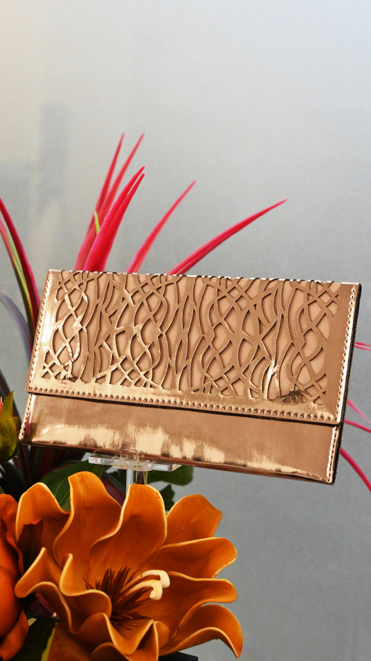 Mirage: Rosegold PU Clutch