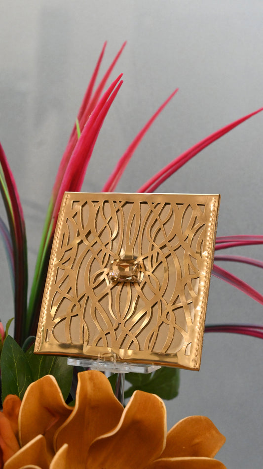 Mirage: Golden PU Small Clutch