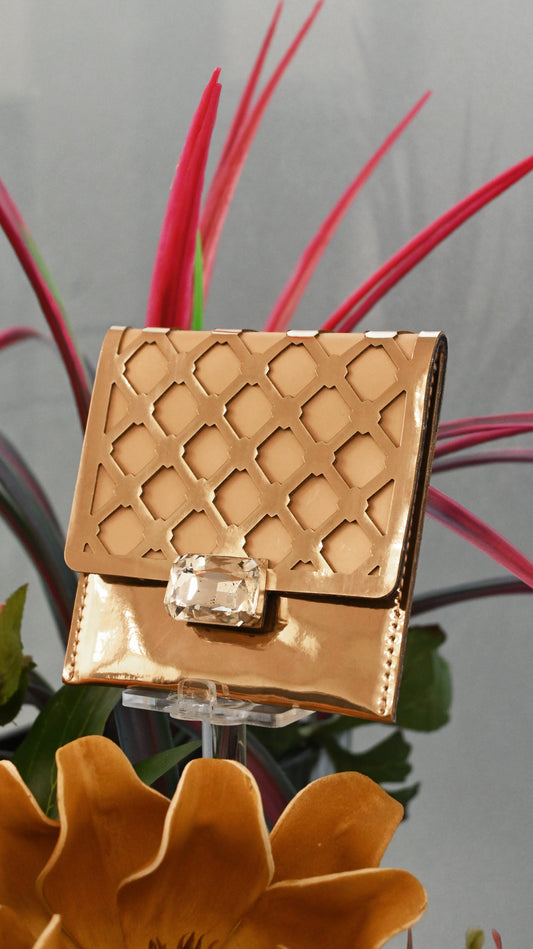 Diamond Arch: Rose Gold PU Small Clutch