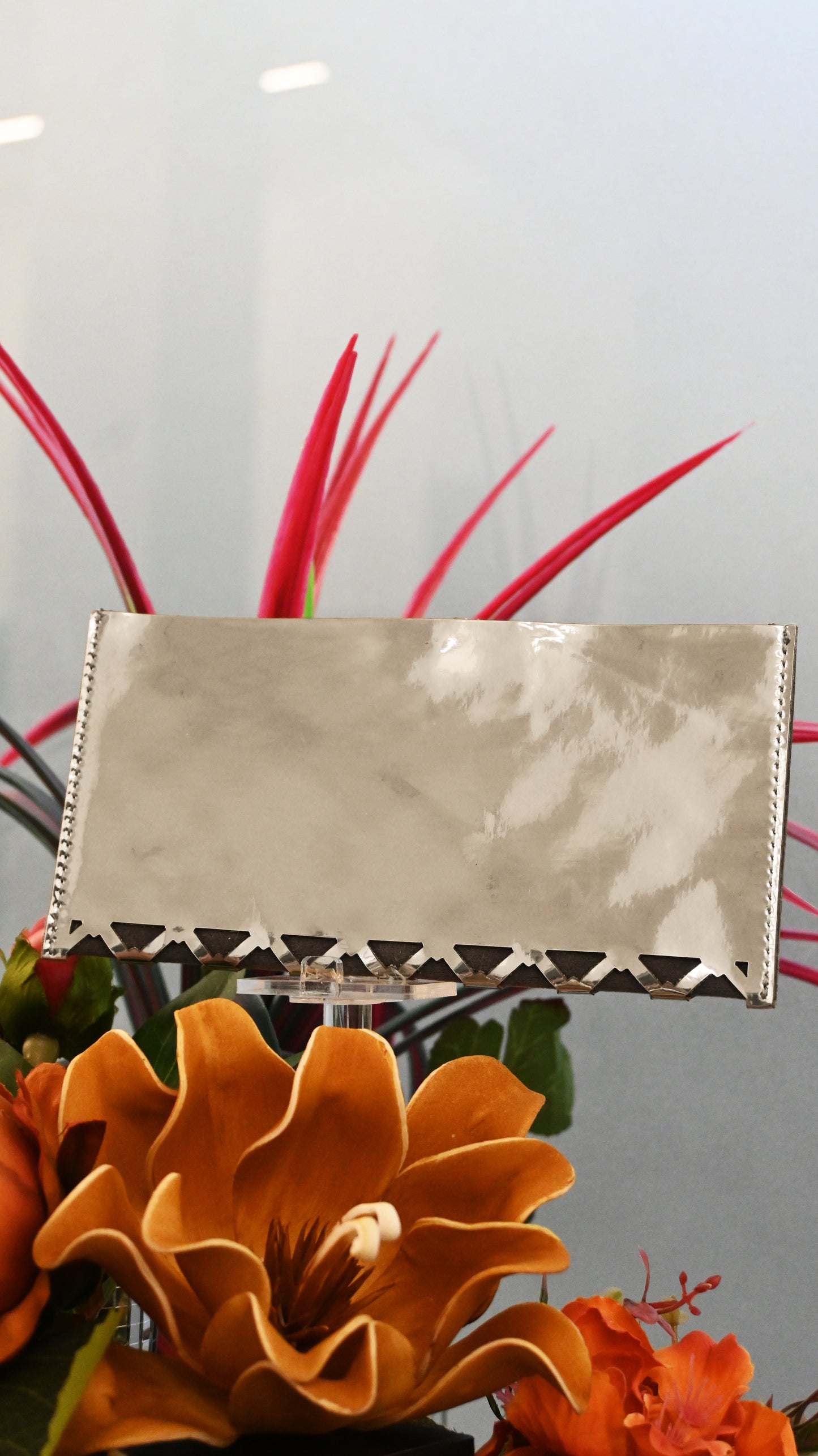 Diamond Arch: Silver Crystal PU Envelop