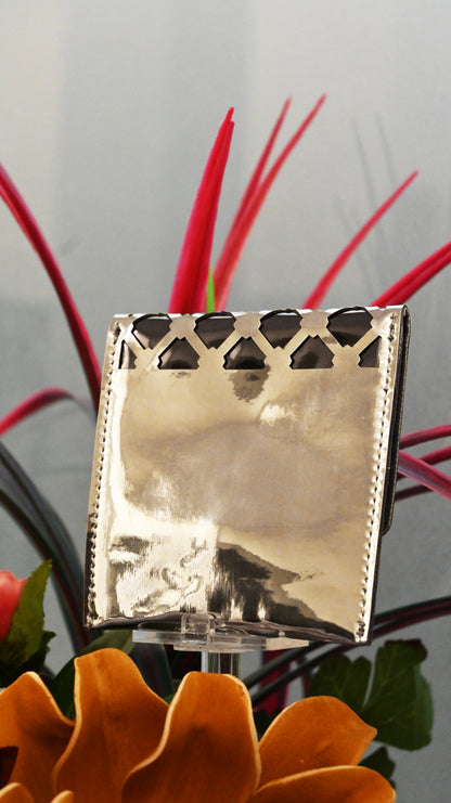 Diamond Arch: Silver PU Small Clutch