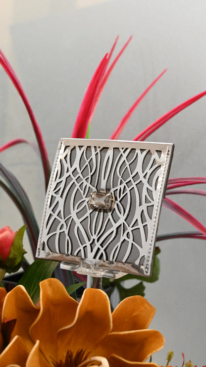 Mirage: Silver PU Small Clutch