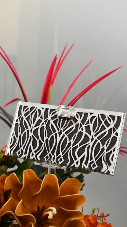 Mirage: Silver Crystal PU Envelop