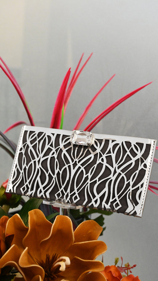Mirage: Silver Crystal PU Envelop
