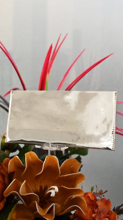 Diamond Mosaic Grid: Silver Crystal PU Envelop