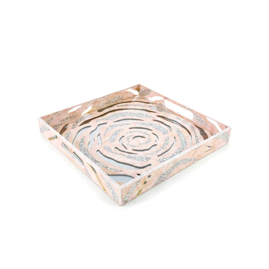 Lotus & Rosette Peach: 4 Wall Tray