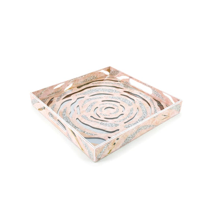 Lotus & Rosette Peach: 4 Wall Tray