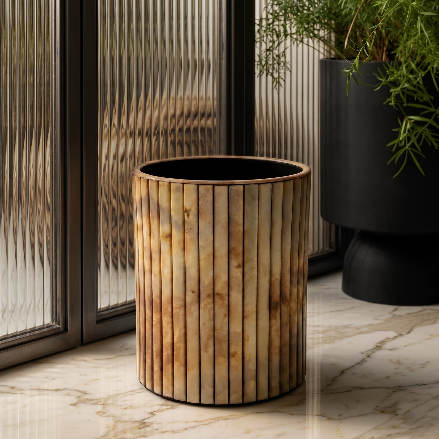Metallic Silver: Waste Bin