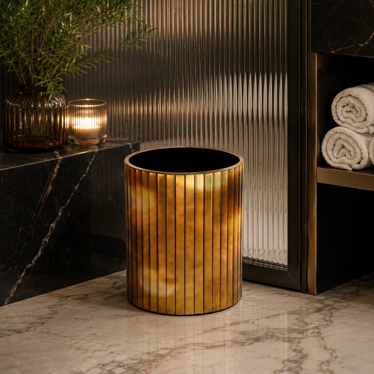 Metallic Gold: Waste Bin