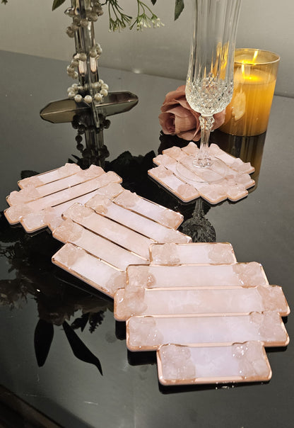 High-Low Stones Pink: Coaster (Set Of 4)