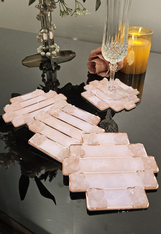 High-Low Stones Pink: Coaster (Set Of 4)