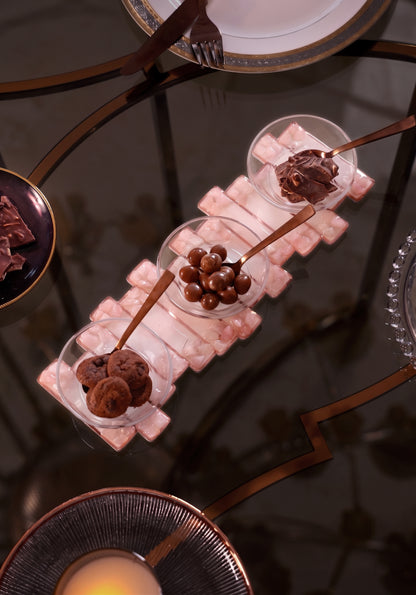 High-Low Stones Pink: 3-Bowl Platter
