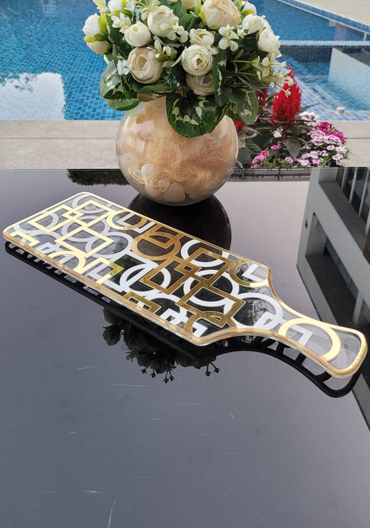 Blocks White & Gold: Bat Platter