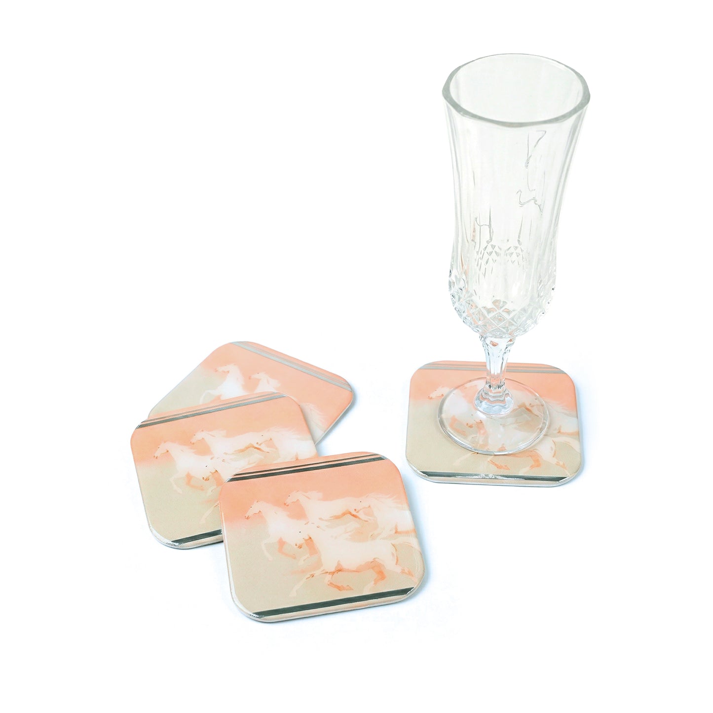 Stallion: Coasters with Coaster Holder (Set of 4)