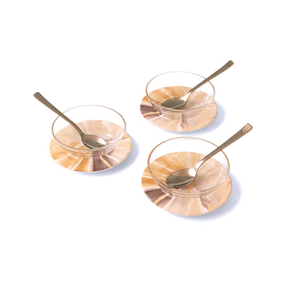 Golden Bloom: Dip Bowls (Set of 3)