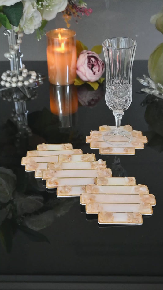 High-Low Stones Golden: Coaster ( Set Of 4)