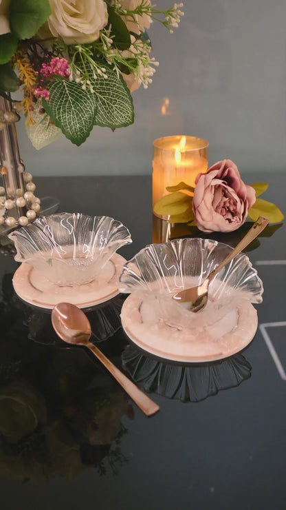 High Low Stone Pink: Flower Bowl ( Set of 2)