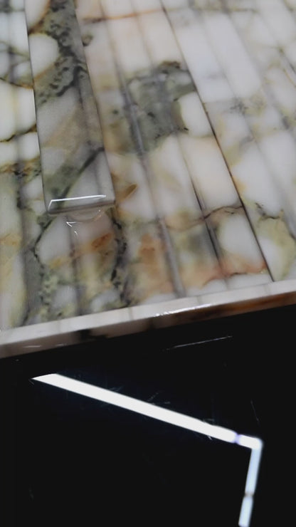 Fluted Marble Green: Large Tray