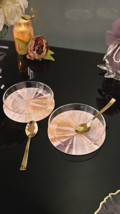 Golden Bloom: Dessert Bowls (Set of 2)