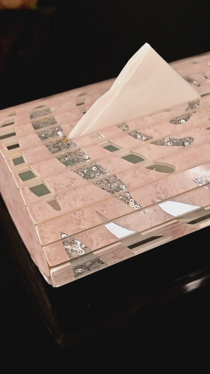 Lotus & Rosette Peach: Flexi Oval Tissue Box