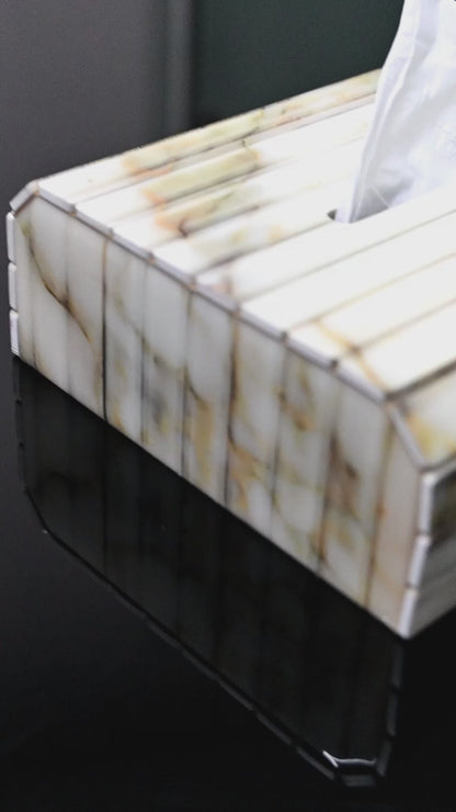 Fluted Marble Green: Flexi Sleek Tissue Box