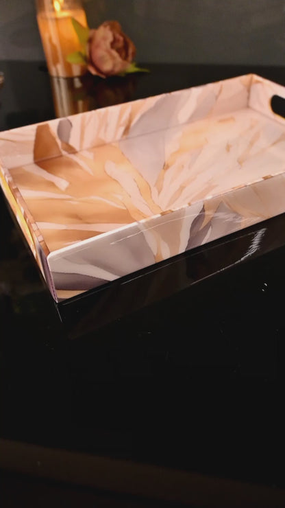 Golden Bloom: Medium 4 Wall Tray