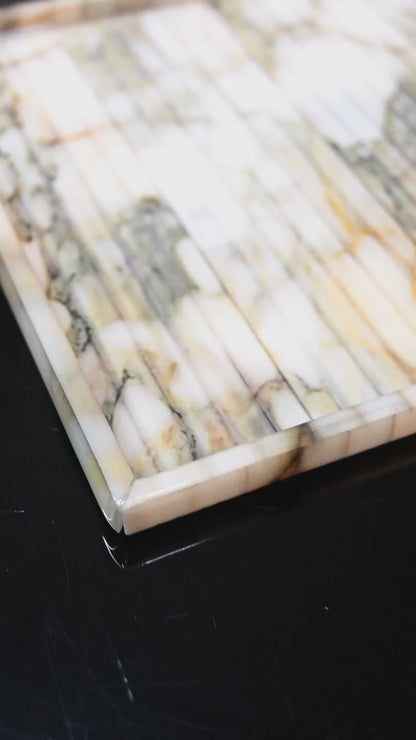 Fluted Marble Green: Platter Tray