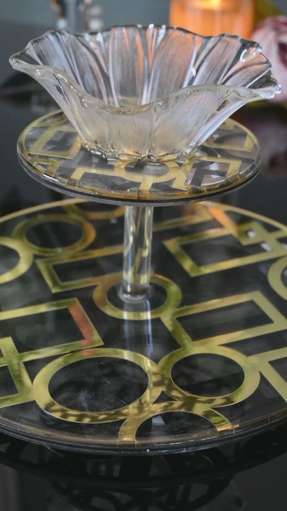 Blocks Black & Gold: Flower Bowl Platter
