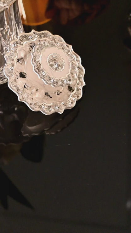 Rose Stones White: Lids Lids (Set Of 2)