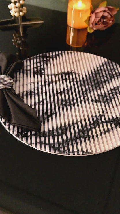 Fluted Marble White: Round Placemat 14''